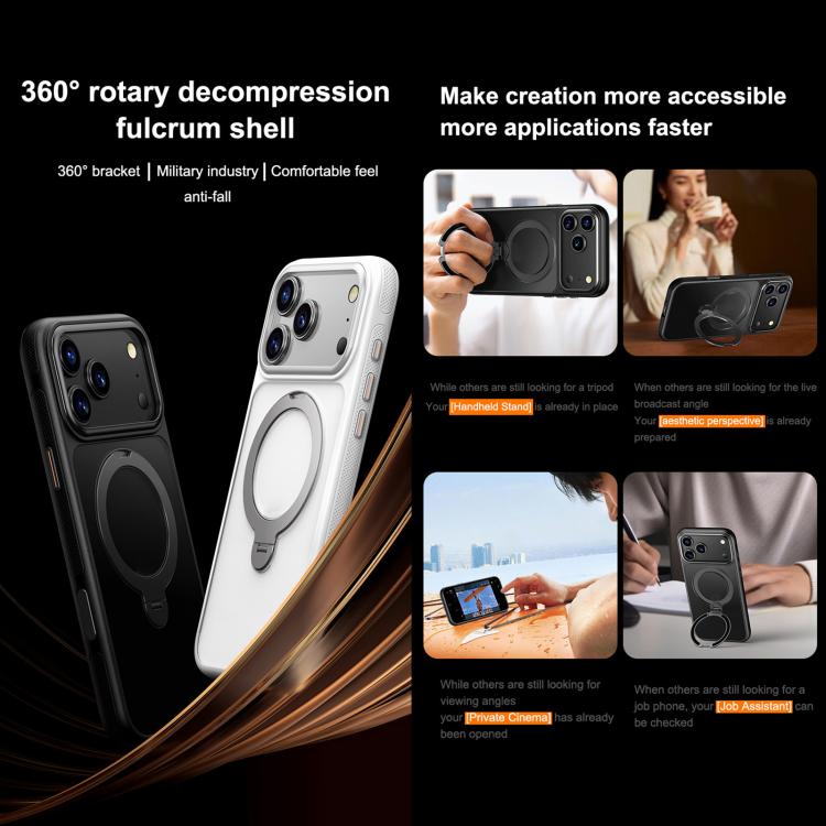 For iPhone Air Gear-Style Stress Relief 360 Rotation Holder MagSafe Phone Case(Black) - iPhone Air Cases by buy2fix | Online Shopping UK | buy2fix