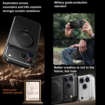 For iPhone 17 Gear-Style Stress Relief 360 Rotation Holder MagSafe Phone Case(Transparent) - iPhone 17 Cases by buy2fix | Online Shopping UK | buy2fix