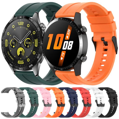 22mm For Huawei Watch GT5 / GT5 Pro xDfind Silicone Black Buckle Watch Band(White) - 22mm Bands by xDfind | Online Shopping UK | buy2fix