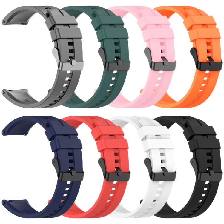 22mm For Huawei Watch GT5 / GT5 Pro xDfind Silicone Black Buckle Watch Band(White) - 22mm Bands by xDfind | Online Shopping UK | buy2fix