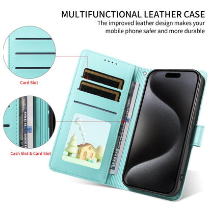 For iPhone Air Embossed Heart Dog RFID Blocking Wallet Leather Phone Case(Green) - iPhone Air Cases by buy2fix | Online Shopping UK | buy2fix