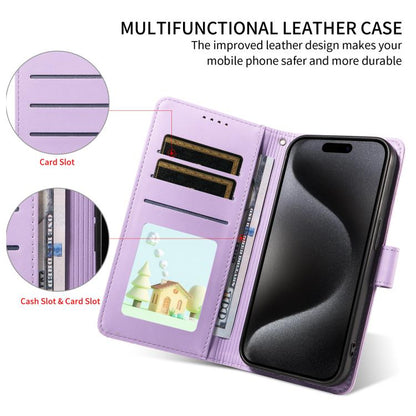 For iPhone Air Embossed Heart Dog RFID Blocking Wallet Leather Phone Case(Purple) - iPhone Air Cases by buy2fix | Online Shopping UK | buy2fix