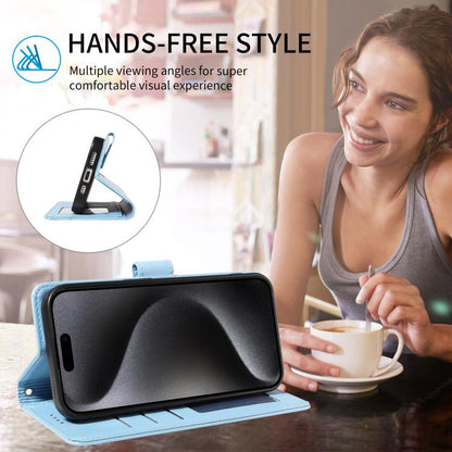 For iPhone Air Embossed Heart Dog RFID Blocking Wallet Leather Phone Case(Sky Blue) - iPhone Air Cases by buy2fix | Online Shopping UK | buy2fix