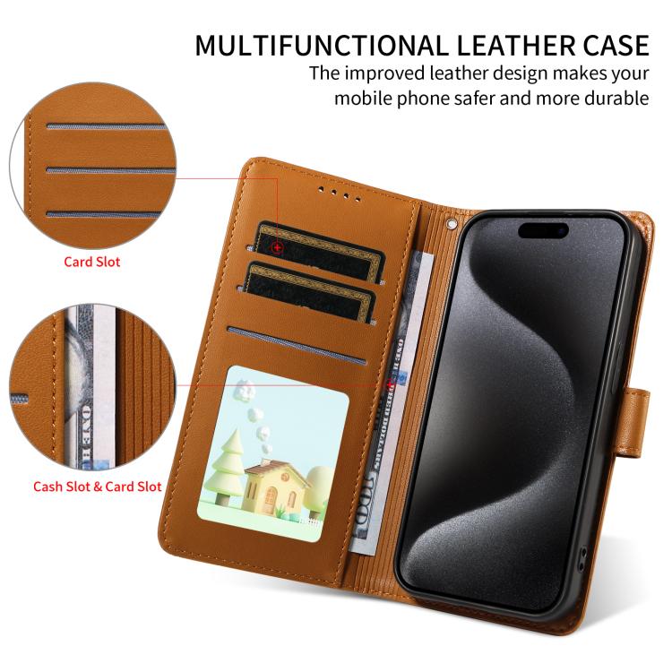 For iPhone Air Embossed Heart Dog RFID Blocking Wallet Leather Phone Case(Brown) - iPhone Air Cases by buy2fix | Online Shopping UK | buy2fix