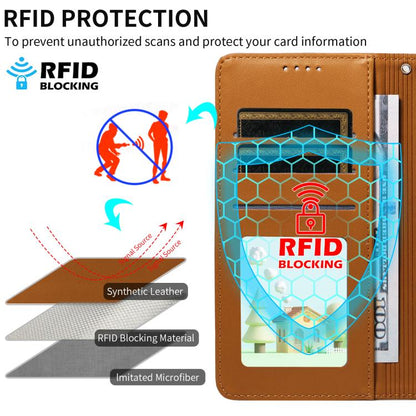 For iPhone Air Embossed Heart Dog RFID Blocking Wallet Leather Phone Case(Brown) - iPhone Air Cases by buy2fix | Online Shopping UK | buy2fix