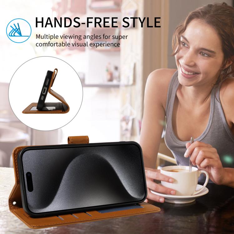 For iPhone Air Embossed Heart Dog RFID Blocking Wallet Leather Phone Case(Brown) - iPhone Air Cases by buy2fix | Online Shopping UK | buy2fix