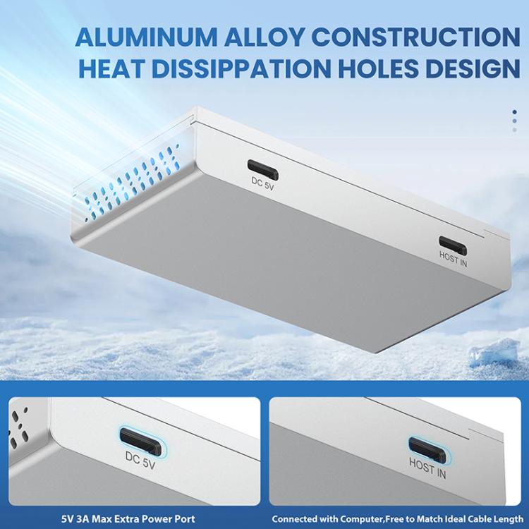 ORICO HST-2A1CTS 5 in 1 USB 3.0 Detachable Magnetic Docking Station(Silver) - USB 3.0 HUB by ORICO | Online Shopping UK | buy2fix