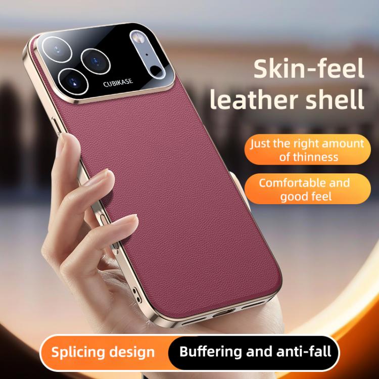 For iPhone Air Skin Feel Leather Texture Cooling Phone Case(Cyan-blue) - iPhone Air Cases by buy2fix | Online Shopping UK | buy2fix