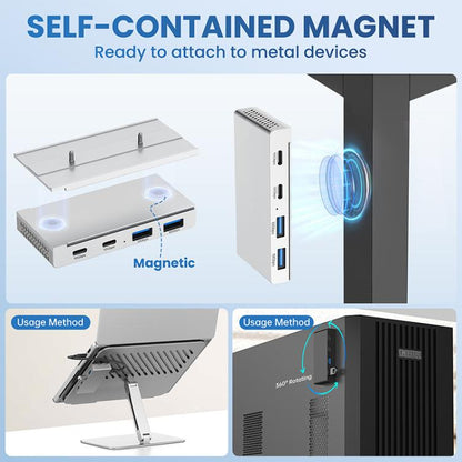 ORICO HST-2A2C 4 in 1 USB 3.2 10Gbps Detachable Magnetic Docking Station(Silver) - USB 3.0 HUB by ORICO | Online Shopping UK | buy2fix