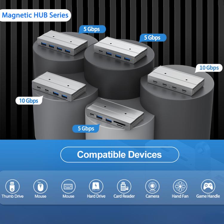 ORICO HST-3A1C 4 in 1 USB 3.0 Detachable Magnetic Docking Station(Silver) - USB 3.0 HUB by ORICO | Online Shopping UK | buy2fix