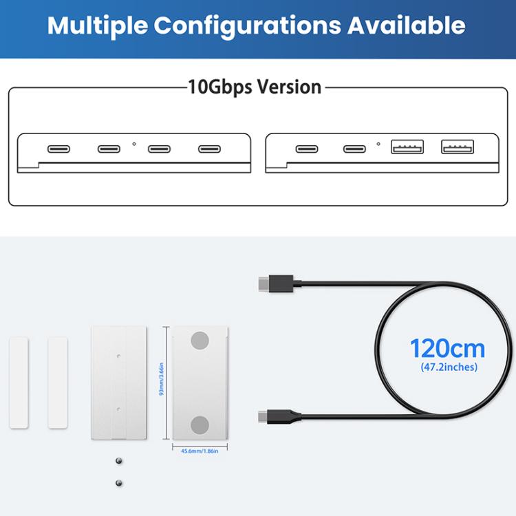 ORICO HST-4A-U3 4 in 1 USB 3.0 Detachable Magnetic Docking Station(Silver) - USB 3.0 HUB by ORICO | Online Shopping UK | buy2fix