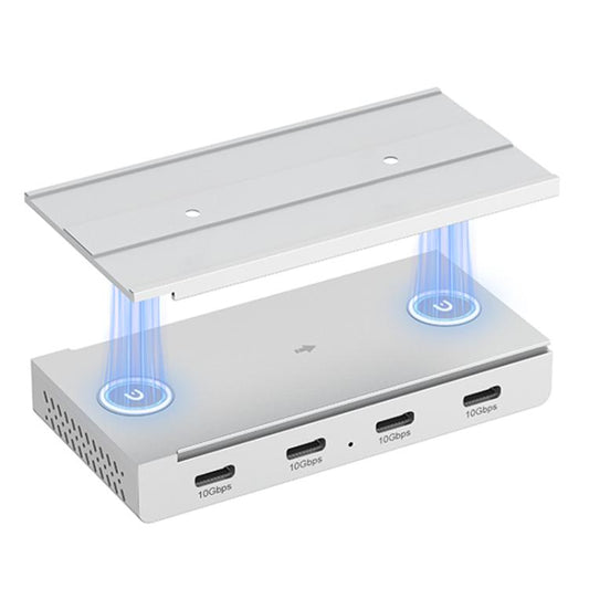 ORICO HST-4C 4 in 1 USB 3.2 10Gbps Detachable Magnetic Docking Station(Silver) - USB 3.0 HUB by ORICO | Online Shopping UK | buy2fix