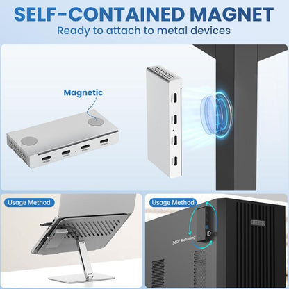 HST-4C 4 in 1 USB 3.2 10Gbps Detachable Magnetic Docking Station(Black) - USB 3.0 HUB by buy2fix | Online Shopping UK | buy2fix