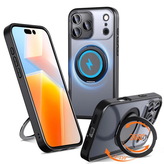 For iPhone 17 Pro Max Kalebol 360-degree Rotating MagSafe Magnetic Holder Phone Case(Black) - iPhone 17 Pro Max Cases by Kalebol | Online Shopping UK | buy2fix