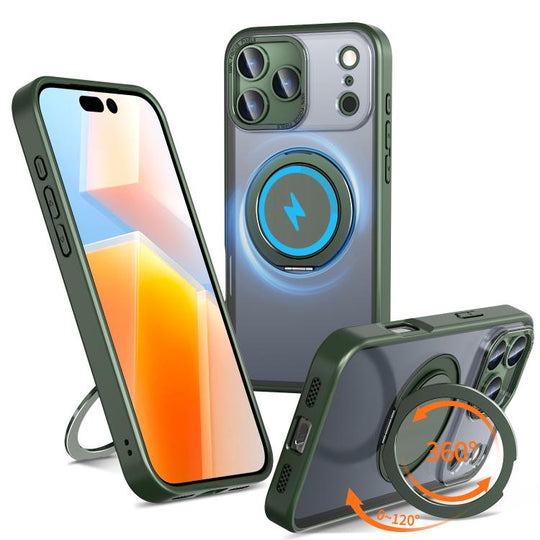 For iPhone 17 Pro Max Kalebol 360-degree Rotating MagSafe Magnetic Holder Phone Case(Green)