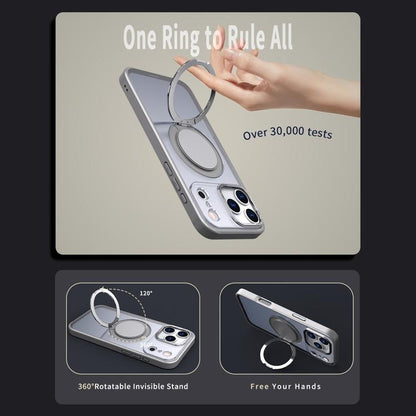 For iPhone 17 Pro Max Kalebol 360-degree Rotating MagSafe Magnetic Holder Phone Case(Titanium Grey) - iPhone 17 Pro Max Cases by Kalebol | Online Shopping UK | buy2fix