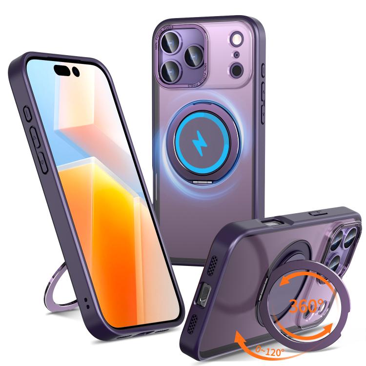 For iPhone 17 Pro Max Kalebol 360-degree Rotating MagSafe Magnetic Holder Phone Case(Purple) - iPhone 17 Pro Max Cases by Kalebol | Online Shopping UK | buy2fix