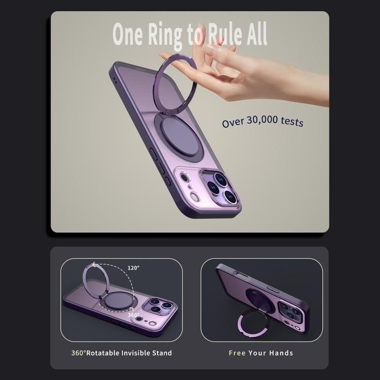 For iPhone 17 Pro Max Kalebol 360-degree Rotating MagSafe Magnetic Holder Phone Case(Purple) - iPhone 17 Pro Max Cases by Kalebol | Online Shopping UK | buy2fix