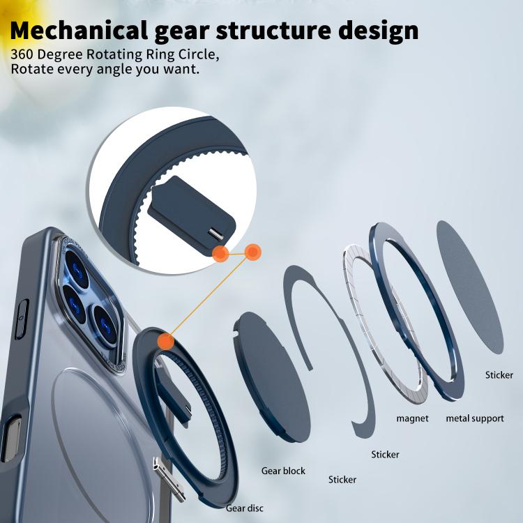 For iPhone 17 Pro Max Kalebol 360-degree Rotating MagSafe Magnetic Holder Phone Case(Blue) - iPhone 17 Pro Max Cases by Kalebol | Online Shopping UK | buy2fix