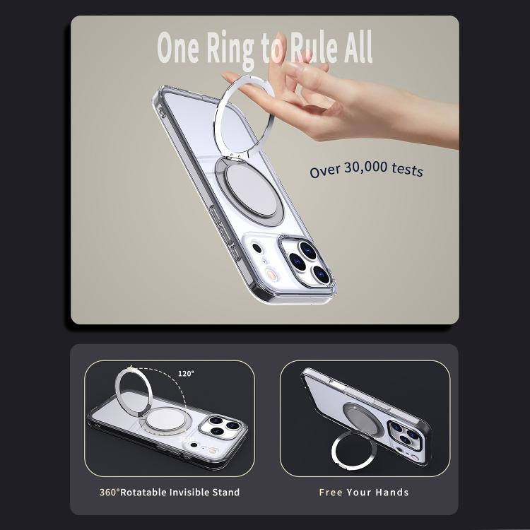 For iPhone 17 Pro Max Kalebol 360-degree Rotating MagSafe Magnetic Holder Phone Case(Transparent) - iPhone 17 Pro Max Cases by Kalebol | Online Shopping UK | buy2fix