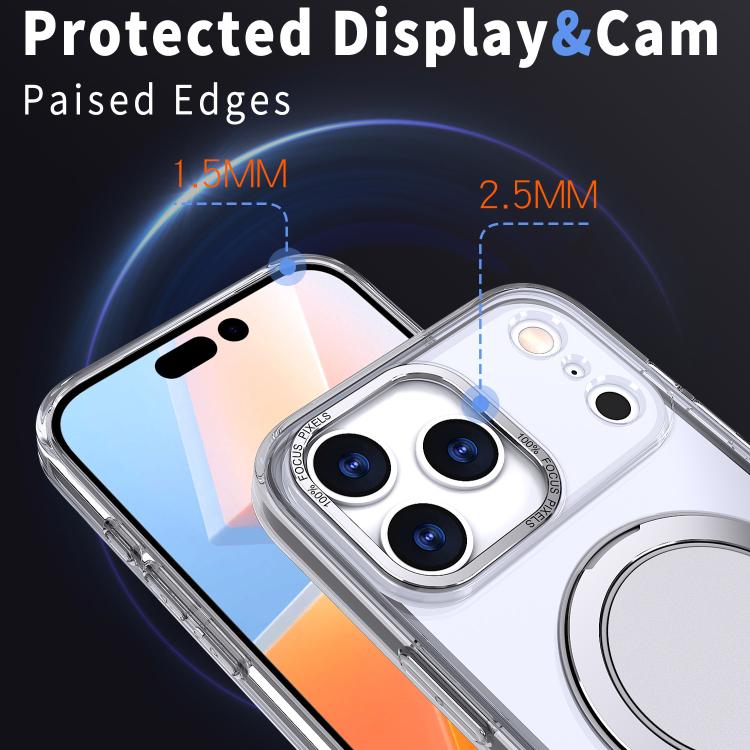 For iPhone 17 Pro Max Kalebol 360-degree Rotating MagSafe Magnetic Holder Phone Case(Transparent) - iPhone 17 Pro Max Cases by Kalebol | Online Shopping UK | buy2fix