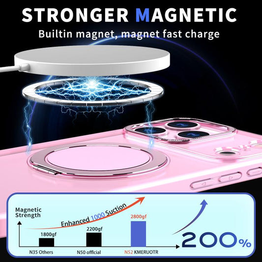 For iPhone 17 Pro Max Kalebol 360-degree Rotating MagSafe Magnetic Holder Phone Case(Pink) - iPhone 17 Pro Max Cases by Kalebol | Online Shopping UK | buy2fix