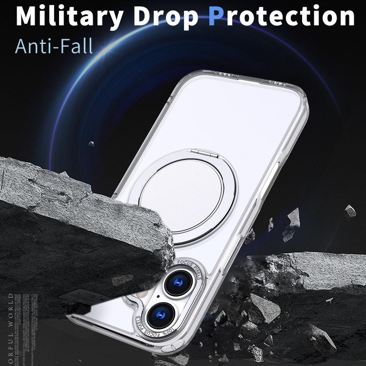 For iPhone 17 Kalebol 360-degree Rotating MagSafe Magnetic Holder Phone Case(Transparent) - iPhone 17 Cases by Kalebol | Online Shopping UK | buy2fix