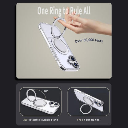 For iPhone 17 Kalebol 360-degree Rotating MagSafe Magnetic Holder Phone Case(Transparent) - iPhone 17 Cases by Kalebol | Online Shopping UK | buy2fix