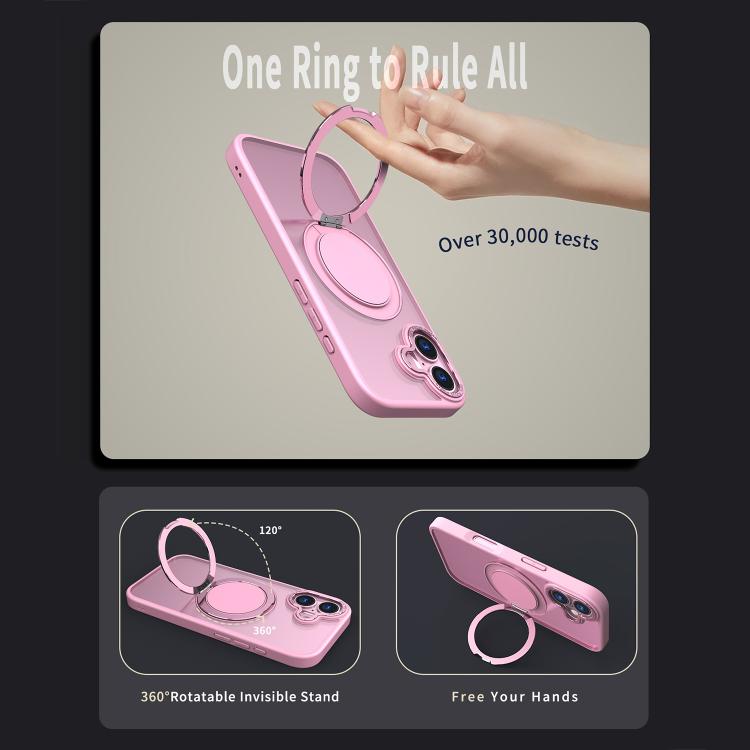 For iPhone 17 Kalebol 360-degree Rotating MagSafe Magnetic Holder Phone Case(Pink) - iPhone 17 Cases by Kalebol | Online Shopping UK | buy2fix
