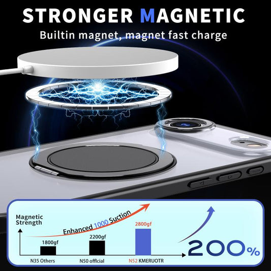 For iPhone 17 Air Kalebol 360-degree Rotating MagSafe Magnetic Holder Phone Case(Black) - iPhone 17 Air Cases by Kalebol | Online Shopping UK | buy2fix