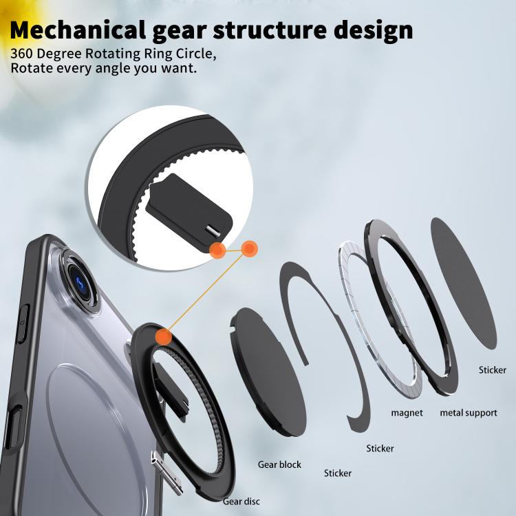 For iPhone 17 Air Kalebol 360-degree Rotating MagSafe Magnetic Holder Phone Case(Black) - iPhone 17 Air Cases by Kalebol | Online Shopping UK | buy2fix