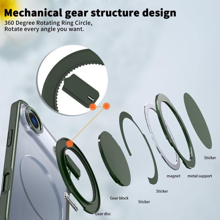 For iPhone 17 Air Kalebol 360-degree Rotating MagSafe Magnetic Holder Phone Case(Green) - iPhone 17 Air Cases by Kalebol | Online Shopping UK | buy2fix