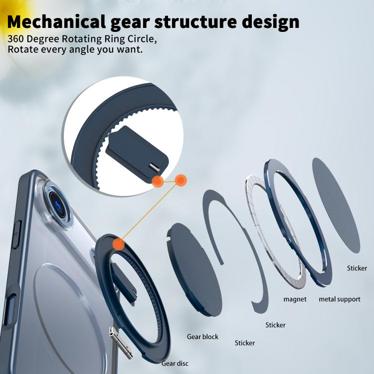 For iPhone Air Kalebol 360-degree Rotating MagSafe Magnetic Holder Phone Case(Blue) - iPhone Air Cases by Kalebol | Online Shopping UK | buy2fix