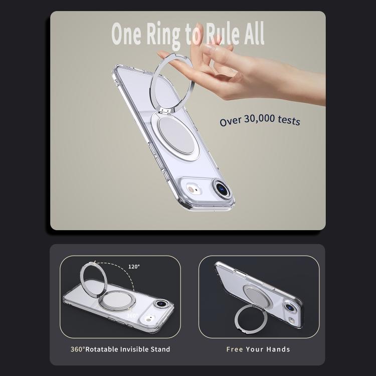 For iPhone Air Kalebol 360-degree Rotating MagSafe Magnetic Holder Phone Case(Transparent) - iPhone Air Cases by Kalebol | Online Shopping UK | buy2fix