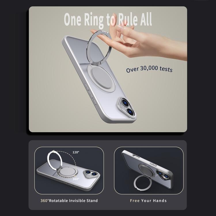 For iPhone 16 Kalebol 360-degree Rotating MagSafe Magnetic Holder Phone Case(Titanium Grey) - iPhone 16 Cases by Kalebol | Online Shopping UK | buy2fix