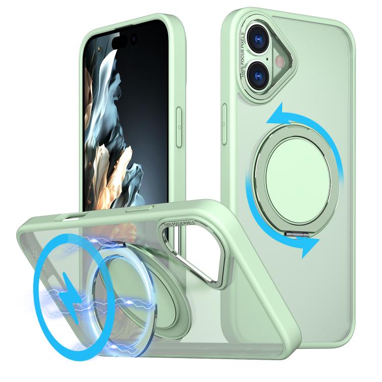 For iPhone 16 Kalebol 360-degree Rotating MagSafe Magnetic Holder Phone Case(Avocado Green) - iPhone 16 Cases by Kalebol | Online Shopping UK | buy2fix