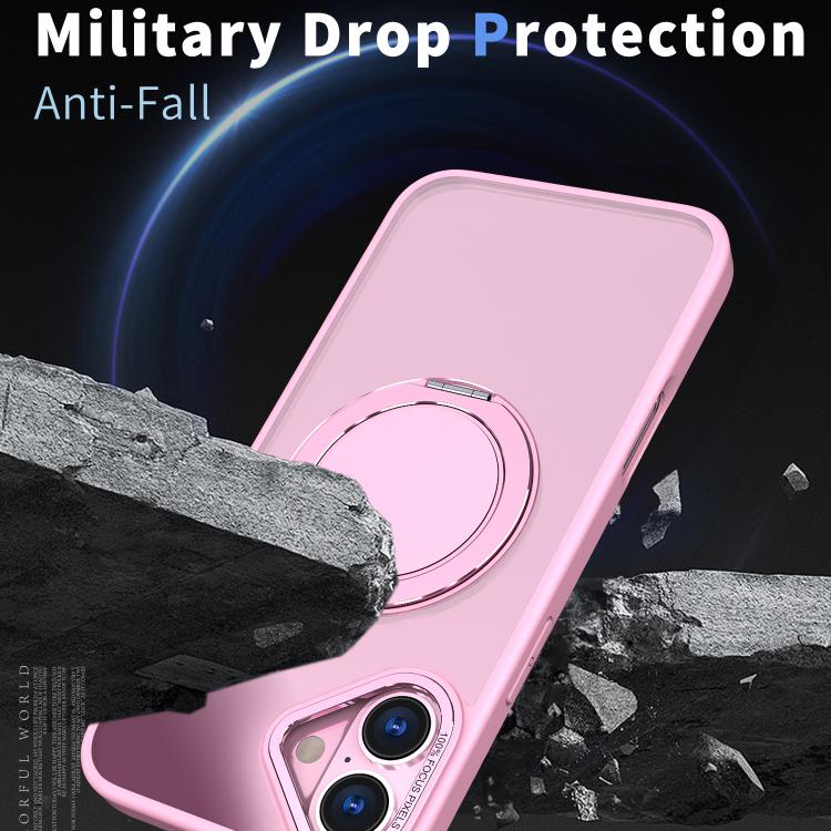 For iPhone 16 Kalebol 360-degree Rotating MagSafe Magnetic Holder Phone Case(Pink) - iPhone 16 Cases by Kalebol | Online Shopping UK | buy2fix