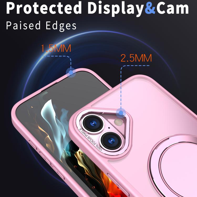 For iPhone 16 Kalebol 360-degree Rotating MagSafe Magnetic Holder Phone Case(Pink) - iPhone 16 Cases by Kalebol | Online Shopping UK | buy2fix