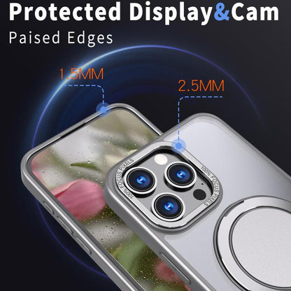 For iPhone 16 Pro Max Kalebol 360-degree Rotating MagSafe Magnetic Holder Phone Case(Titanium Grey) - iPhone 16 Pro Max Cases by Kalebol | Online Shopping UK | buy2fix
