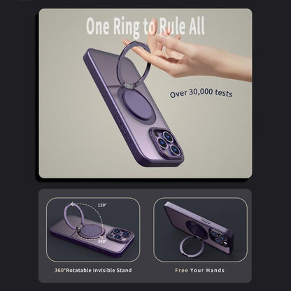 For iPhone 16 Pro Max Kalebol 360-degree Rotating MagSafe Magnetic Holder Phone Case(Purple) - iPhone 16 Pro Max Cases by Kalebol | Online Shopping UK | buy2fix