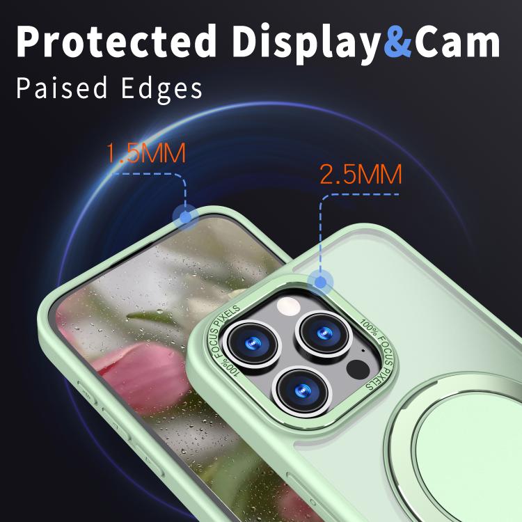 For iPhone 16 Pro Max Kalebol 360-degree Rotating MagSafe Magnetic Holder Phone Case(Avocado Green) - iPhone 16 Pro Max Cases by Kalebol | Online Shopping UK | buy2fix