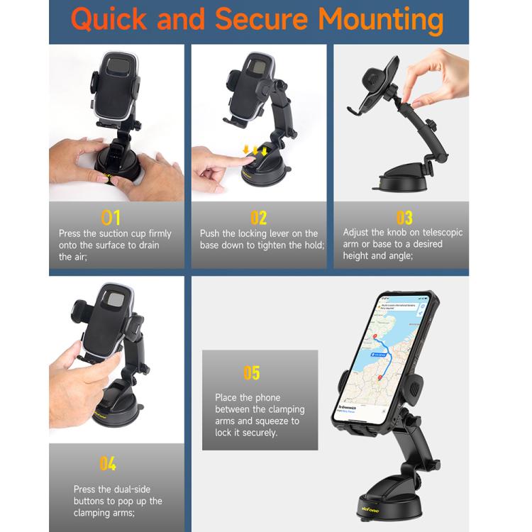 Ulefone UAN15 Armor Mount Car Phone Holder, Standard Model(Black) - Universal Car Holders by Ulefone | Online Shopping UK | buy2fix