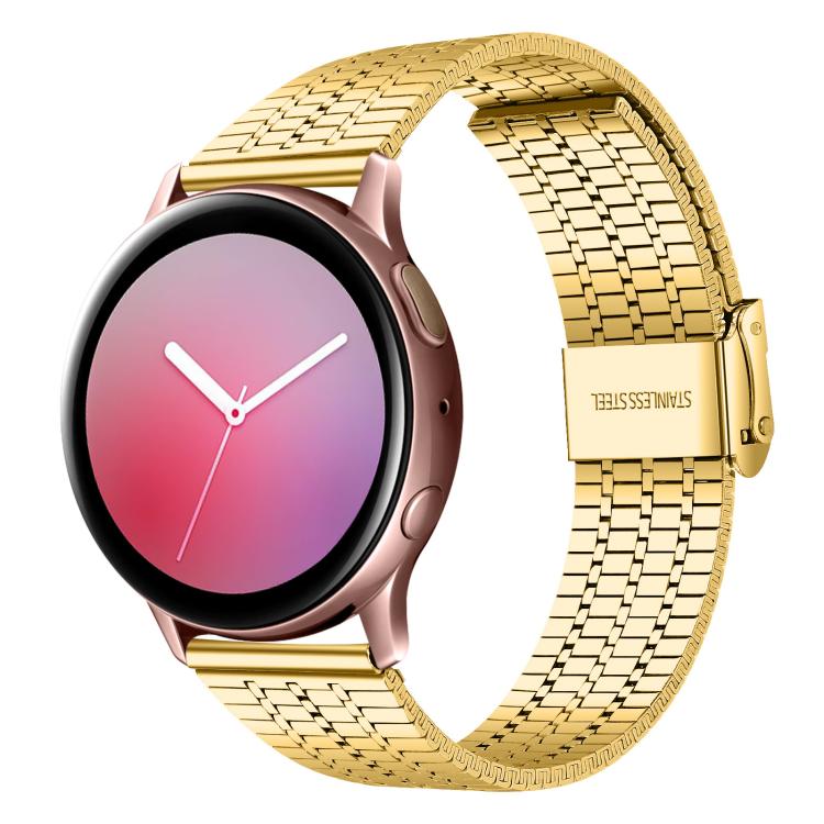 22mm xDfind Seven Beads Buckle Stainless Steel Watch Band(Gold) - 22mm Bands by xDfind | Online Shopping UK | buy2fix