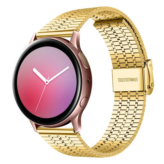 22mm xDfind Seven Beads Buckle Stainless Steel Watch Band(Gold) - 22mm Bands by xDfind | Online Shopping UK | buy2fix