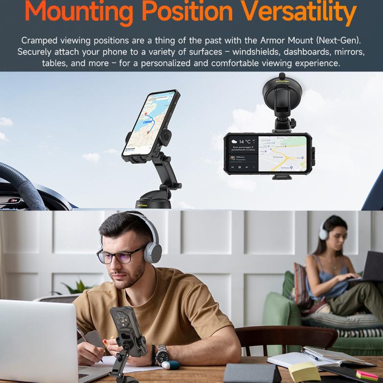 Ulefone UAN16 Armor Mount Car Phone Holder, Enhanced Model(Black) - Universal Car Holders by Ulefone | Online Shopping UK | buy2fix