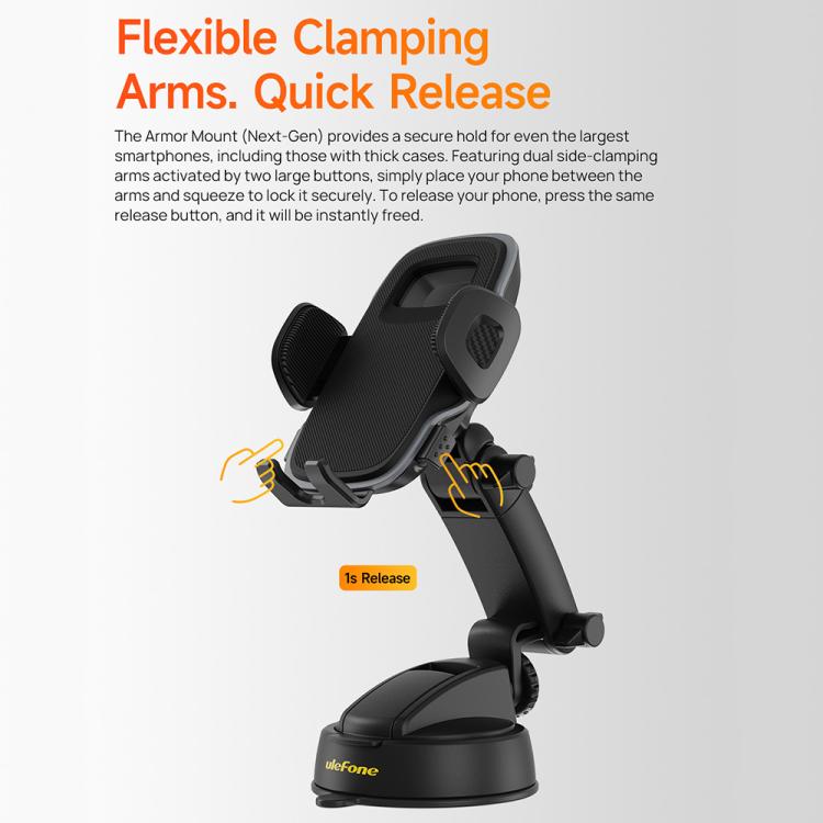 Ulefone UAN16 Armor Mount Car Phone Holder, Enhanced Model(Black) - Universal Car Holders by Ulefone | Online Shopping UK | buy2fix