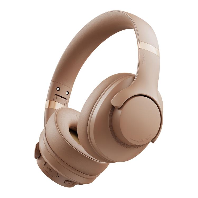 BT048NC Over-ear ANC and ENC Noise Reduction Wireless Headphones(Light Brown) - Headset & Headphone by buy2fix | Online Shopping UK | buy2fix