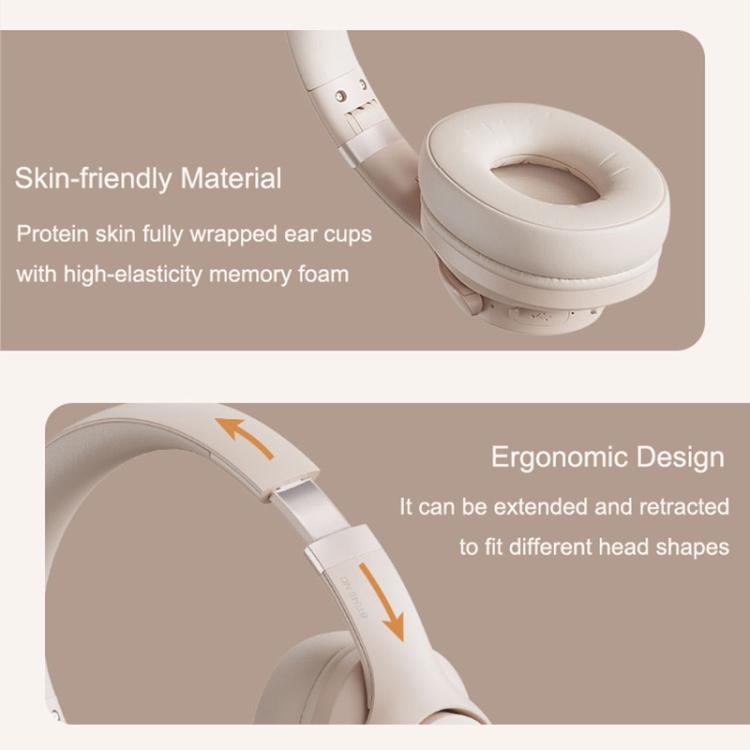 BT048NC Over-ear ANC and ENC Noise Reduction Wireless Headphones(White) - Headset & Headphone by buy2fix | Online Shopping UK | buy2fix