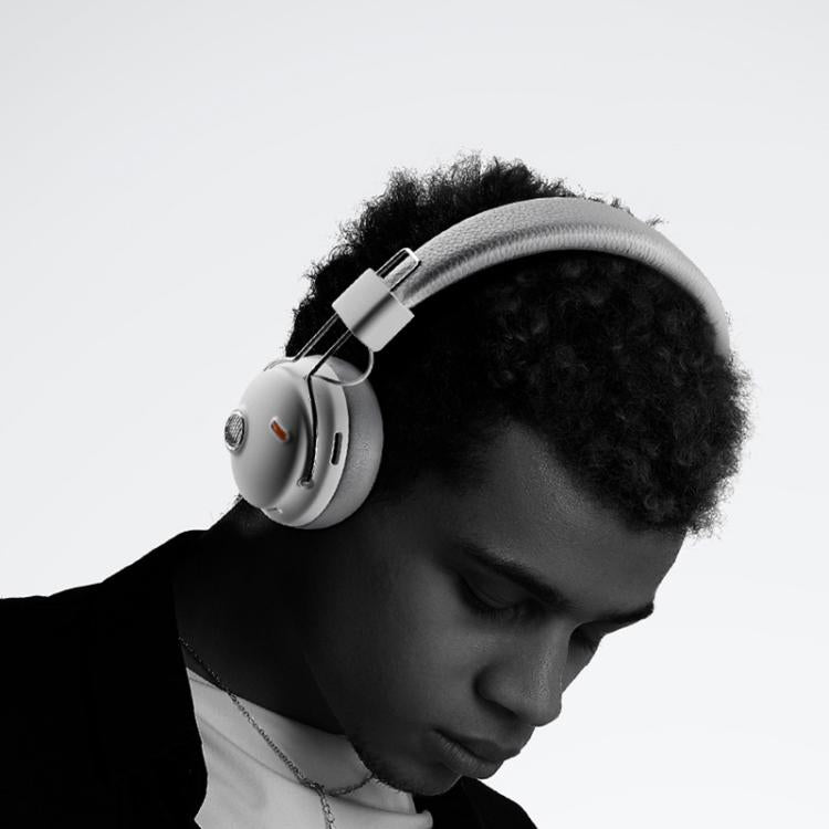 FUNK Over-ear HiFi ANC Noise Reduction Wireless Headphones, with Microphone(White) - Headset & Headphone by buy2fix | Online Shopping UK | buy2fix