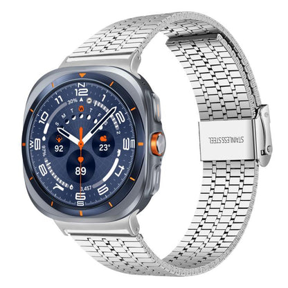 For Samsung Galaxy Watch Ultra / Ultra 2025 xDfind Seven Beads Buckle Stainless Steel Watch Band(Silver) - Watch Bands by xDfind | Online Shopping UK | buy2fix